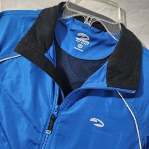 Brooks Jacket Womens Medium Blue Running Run Jog Full Zip Vented Light Ladies